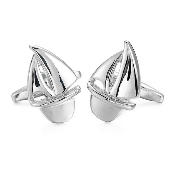 Elegant Silver Sailboat Cufflinks - Picture 1 of 15